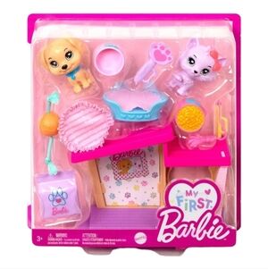 NEW *Barbie My First Barbie Accessories Pet Care Pack w/ Dog House, Puppy Kitten